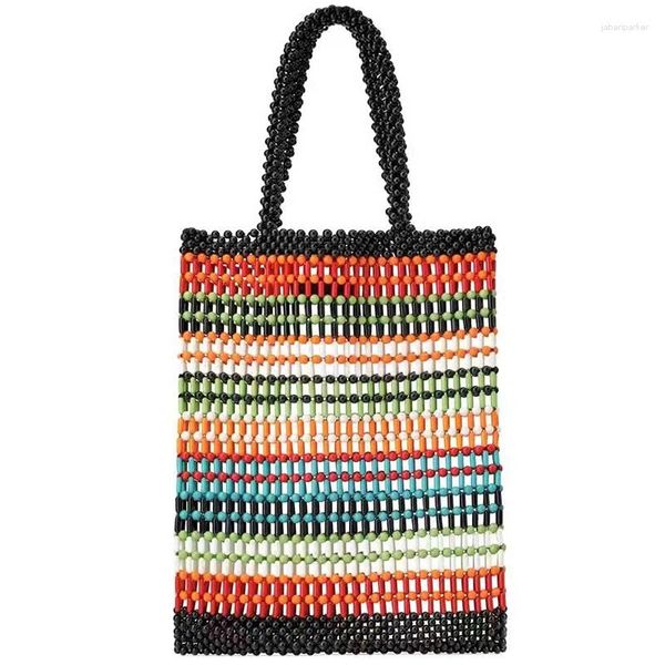 Bolsas de joalheria Mulheres de luxo Bolsa de pérola acrílica Tote de pérolas de primeira mão Marca de balde artesanal Bolsas de designers de miçangas