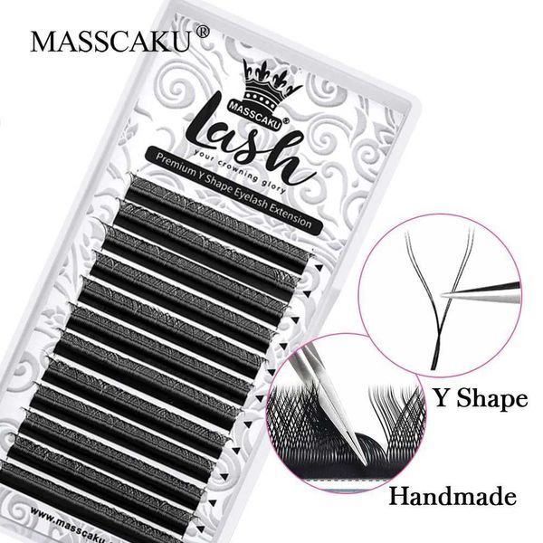 False ciglia Masscaku Tripli punte di split Yy Design Matte Black Pre -Made Volume Fan Extensions Professional Salon Makeup Eyelashes Q240510