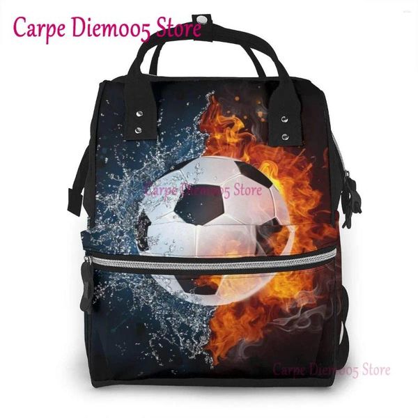 Bola de futebol de mochila em incêndio e fraldas de água Organizador multifuncional bolsa de enfermagem Sacos de fraldas impermeáveis não festas