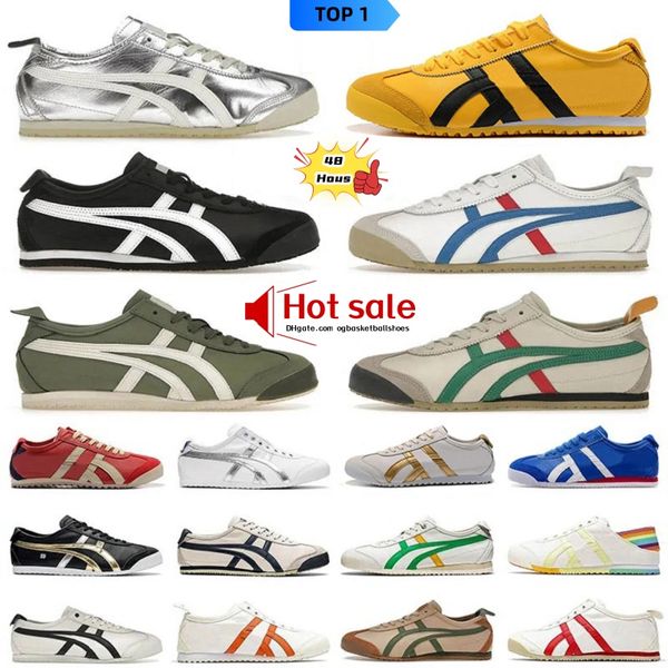 Tênis de grife tênis tigre mexico 66 tênis de corrida onitsukass sapatos casuais masculino masculino preto branco azul bege baixa combinação de látex