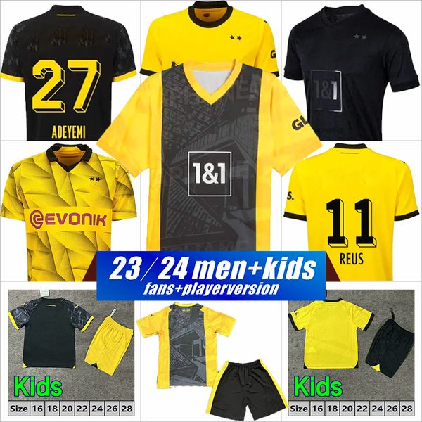 Dortmunds Soccer Maglie Kit Kit Kit quarta 4a speciale Reus Sancho 2023 2024 Coppa Trikot 50 ° Anniversario Shirt Football Away Away Third Haller Moukoko Brandt Sets