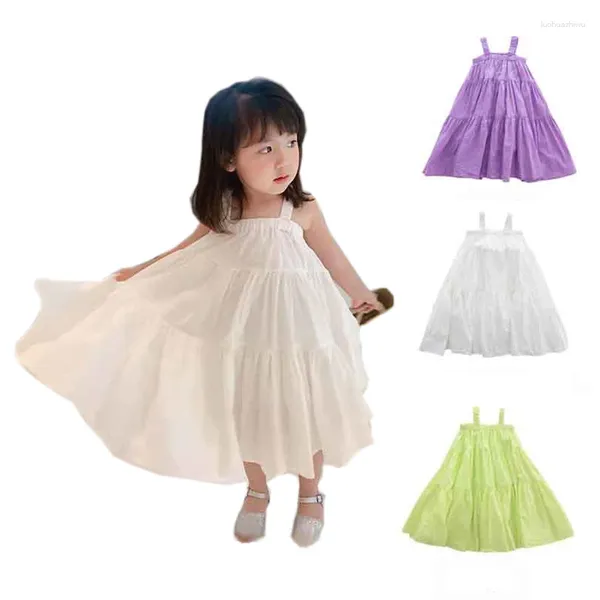 Girl Dresses Girl Dress vestiti per bambini Mother Kids 2024 Summer per abbigliamento senza maniche