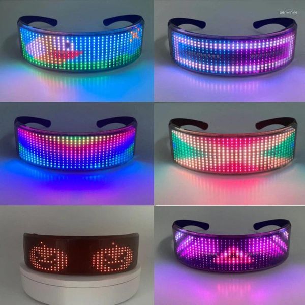 Partyversorgungen Neuheit Geschenk Bluetooth App Control LED Light Brille für erwachsene leuchtende Bar Club -Requisiten leuchtet Kostüm