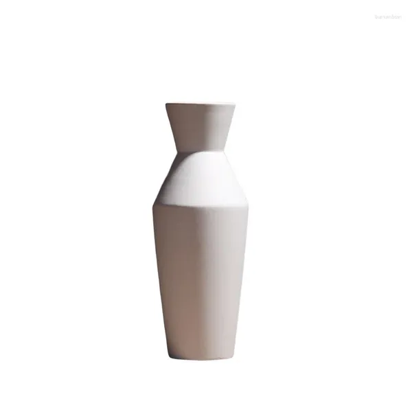 Vasos criativos simples de cerâmica preto e branco Arranjo de flores Decorativo Ornamentos geométricos em forma especial