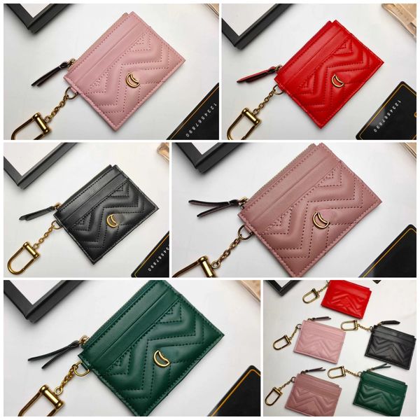 Titulares de cartões Bolsas de grife de designers Saco de cartas bordadas antigas com letras corrugadas de água decorada de moeda Marmont Bolsa de documentos de uma peça verde vermelho