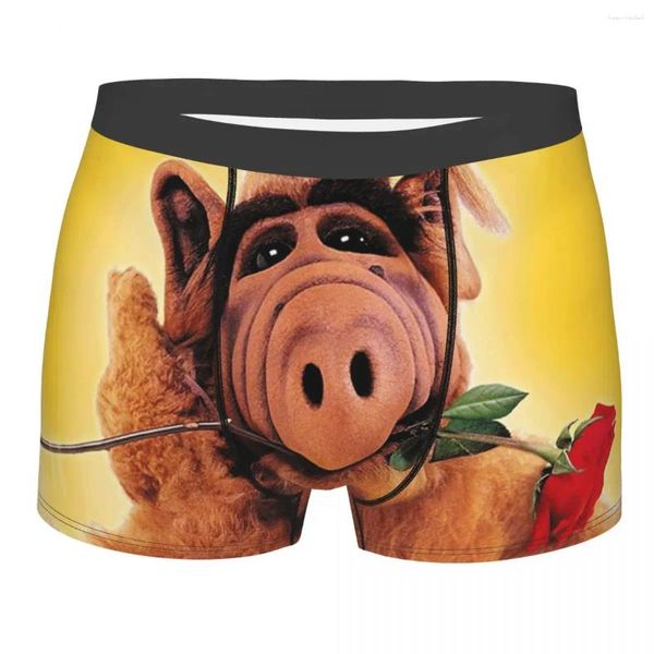 Unterhose Alf mit Blumenbox -Shorts für Homme 3D gedruckte männliche außerirdische Lebensform Sci Fi TV -Show Unterwäsche Höschen Slips weich