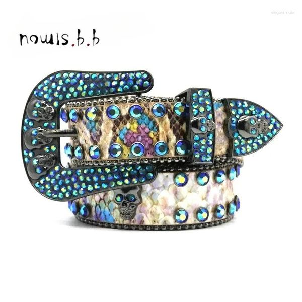 Cinture 2024 Belt Simon for Uomini Donne Shiny Diamond Nero Blue Bianco Multicolour con strass bling come regalo 20 Style