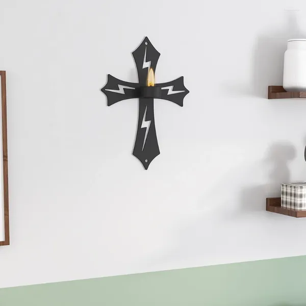 Candele Cancile Creative Cross Candlestick Wall Holder Montate Christian Church Wedding Shop Shops Forniture natalizie