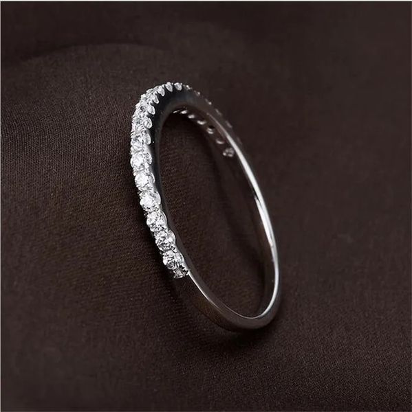 S925 Sterling Silver Gold D Colore Moissanite Diamond Ring Mefror Circle Coppia Diamond Ring Diagenti Ringi