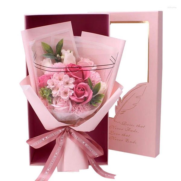 Dekorative Blumen 2024 Rose Seife Bouquet Geschenkbox Muttertag 520 Geschenke zum Geburtstag der Freundin Valentinstag Valentinstag Großhandel