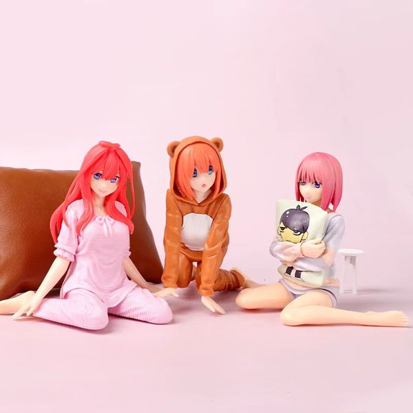 Die typischen Quintuplets Anime -Abbildungen 15 cm Ichika Nino Miku Yotsuba Itsuki Doll PVC Modell Aktion Abbildung Spielzeug 240511