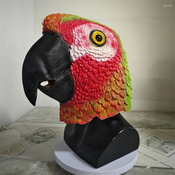Partyversorgungen Tierpapagei Maske Halloween Cosplay Kostüm Requisiten realistischer Latexkopf Cover lustiger Vogel
