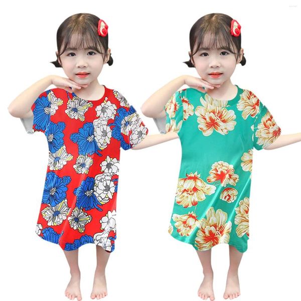 Rompers crianças pijamas desenho animado roupas roupas de vestuário floral princesa garotas garotas de bebê camisola de vestido 5t