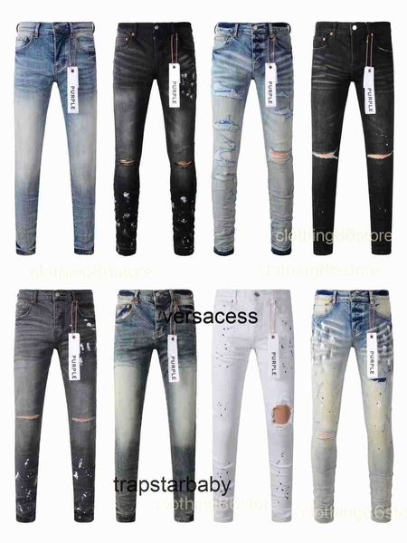 Jeans roxo jeans jeans jeans masculinos jeans skinny designer de luxo jeans calça angustiada motociclista raspada azul jean slim fit motocicleta p3