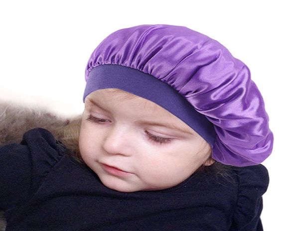 Capoto de salão de gorjeta de cetim de cetim macio para crianças meninos meninas crianças confortáveis Night Sleep Hat Hair Perda Bap Ladies Turban Suit 382616239