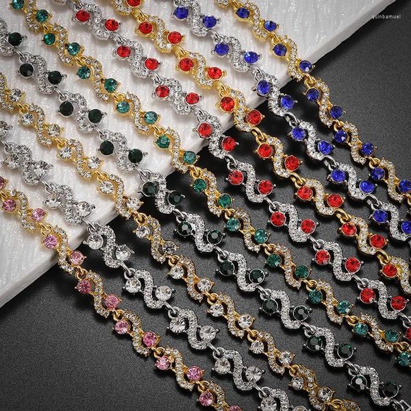 Link Armbänder exquisite kubische Zirkonia -Sparkly -Kristall -Tennisarmband für Frauen Mädchen Mode romantische Schmuck Geschenkgroßhandel Großhandel