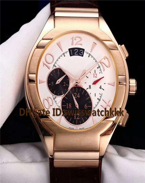 Nuovi orologi Swiss 9100 Automatic Sapphire Crystal 24 Ore Mesori Settimana Display Rose Gold Casekkin Strap Mens Watch Transparent5567240