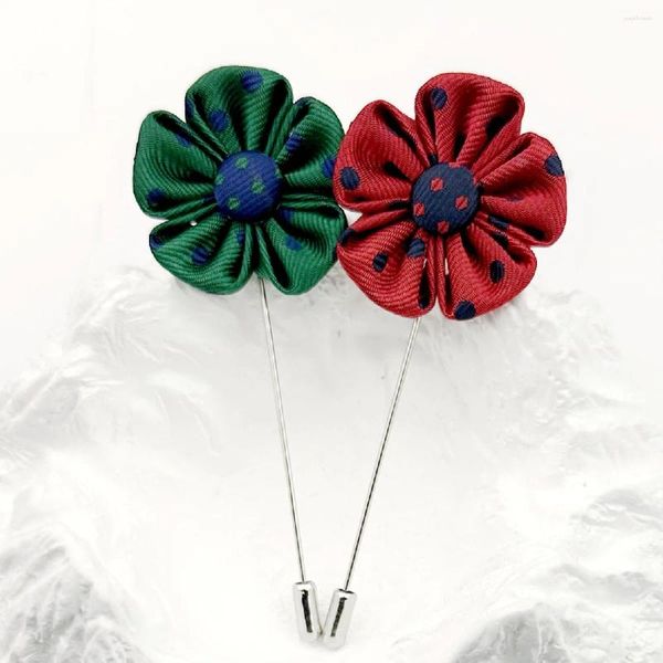 Broches 28 PCs de alta qualidade Ribbon Kanzashi Flower Lapeel Pins de casamento Boutonniere Fabric Suit Acessórios