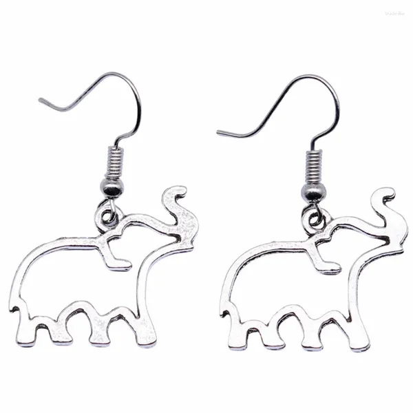 Brincos de balanço 1Pair escavado elefante Big Men Acessórios Materiais de jóias para você enganchar o tamanho 18x19mm