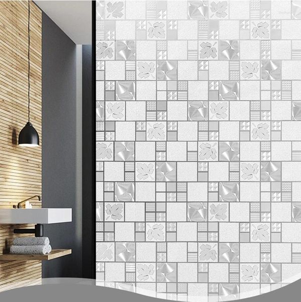 Fensteraufkleber 3D Creative Mosaic Glass Frosted undurchsichtiges Badezimmer Wohnkultur Selbst Schlafzimmer Wohnzimmer Privatsphäre Schutz 30-90 cm