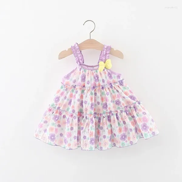Девушка платья детская принцесса летнее платье пляжная юбка 3d цветок рыхлая корейская версия красивая фея одежда