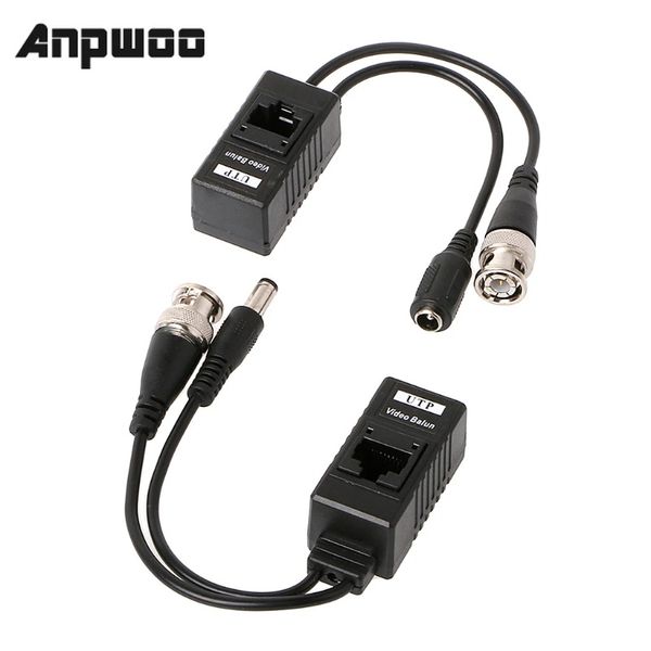 Anpwoo 1 Paar BNC zu RJ45 Passive Video Power + Audio Balun Transceiver für CCTV -Kamera