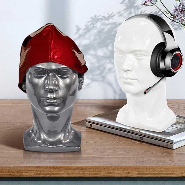 Mannequin Heads Pvc Mens Fake Head Real Human Dummy Holder Hat Dlosler Sunglasses Display Stand Model Q240510