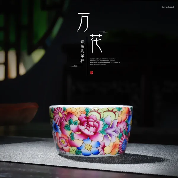 Tee -Sets Jingdezhen Tee Set Master Cup Keramik Single Hand Lack Emaille Small Teetasse persönlich