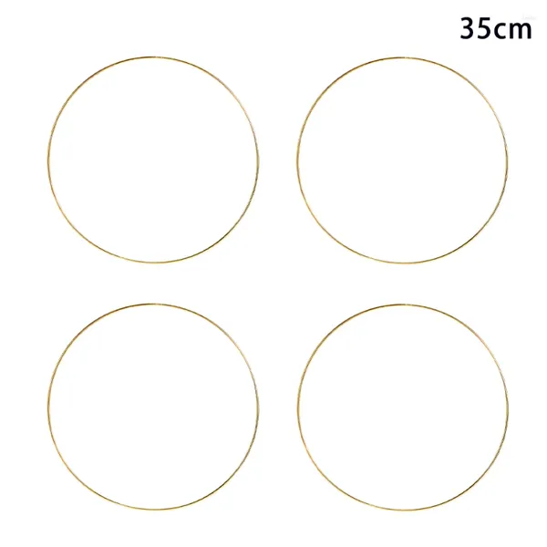 Fiori decorativi 4pcs anelli di ghirlanda fai da te muro dream catcher decorazioni per la casa cerchio d'oro artigianato artigianato a mano