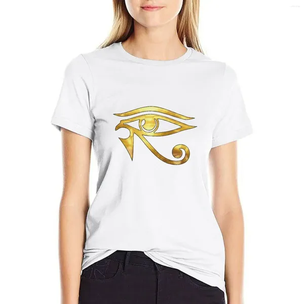 T-shirt das camisetas Boman Bomus Eye of Horus Gold B Tops Camisetas brancas fofas para mulheres