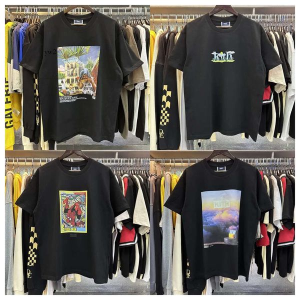 Kith Tom и Jerry Men Men Designer Женщины летняя рубашка повседневная короткая рукава Tee Vintage Top Top одежда 5B08