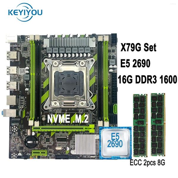 Motherboards X79G LGA 2011 Motherboard Combos Xeon Kit E5 2690 CPU und 16 GB DDR3 RAM 1600MHz PC3 12800R MEOT X79 CHIPHEST