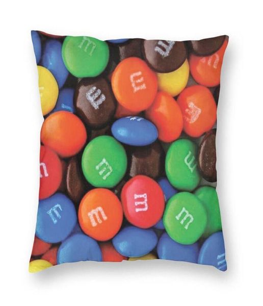 Almofado Cushiondecorative Pillow M e M039S Caso padrão para sala de estar Candy Candy Chocolate Modern Sofá Capa de veludo pillo2511324