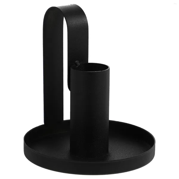 Titulares de vela 1 PC Holder titular de Natal personalizado Candlestick Desktop Ornament (preto)