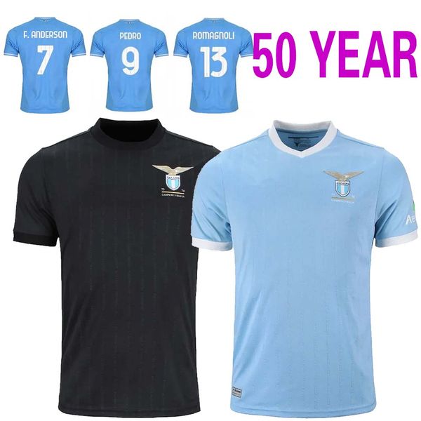 2024 Lazio 50 anni Maglie da calcio dell'anniversario 50 ° 23 24 25 Immobile Luis Bastos Sergej Badelj Lucas J.Correa Zaccagni Shirt da calcio marusico