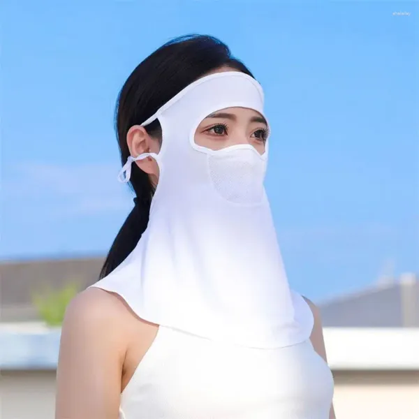 Schals Seidenlätzchen Sommer Sonnenschutzmaske Schleier Anti-UV-Gesicht Gini Deckung Frauen Ausschnitt Wanderung