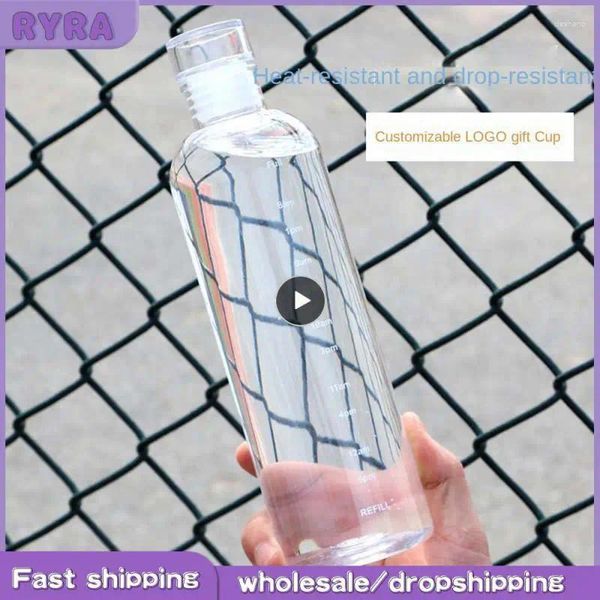 Бутылки с водой выпить чашку мотивационные 500 мл для спортивного путешествия Большой способность пластиковый детский школьный тренажерный зал.