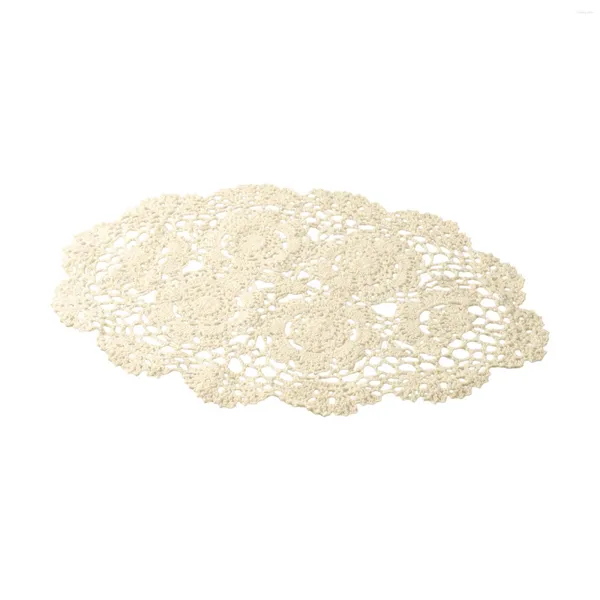 Tavolo tavolino in pizzo ovale ricamare rotonde placemat mappet tappetino vintage all'uncinetto di cotone a mano vintage dolielie florel pad wedding christm