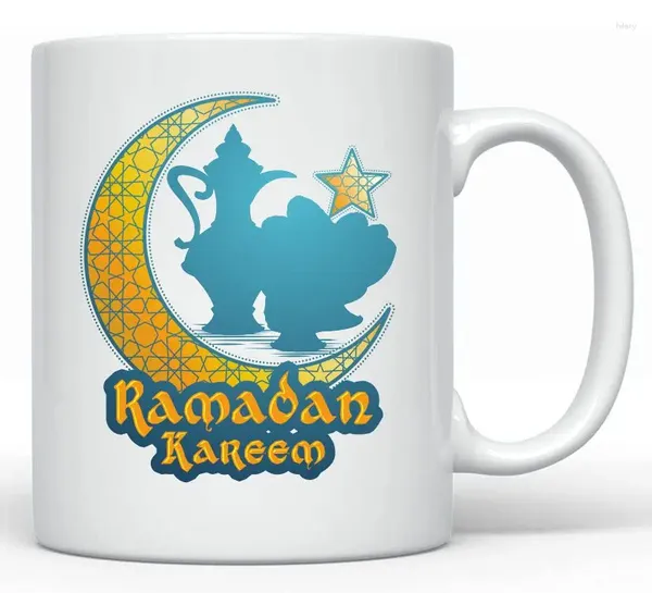 Canecas Impresso personalizado 11 oz Caixa colorida Copo fornecedor de copo Cerâmica Eid Mubarak Presente com logotipo