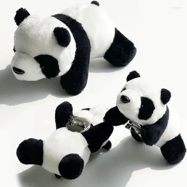 Broschen lustige ruhende Panda Doll Brosche Paar Kawaii Cartoon Plüschtiere Spielzeug Stifte Little Ornament Bag Kleidung Accessoires