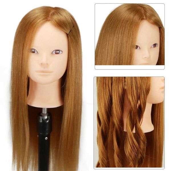 Mannequin -Köpfe 50% künstliches Haar menschliches Modell Kopf für Make -up Frisur Styling Training Professionelle Praxis Puppe Q240510
