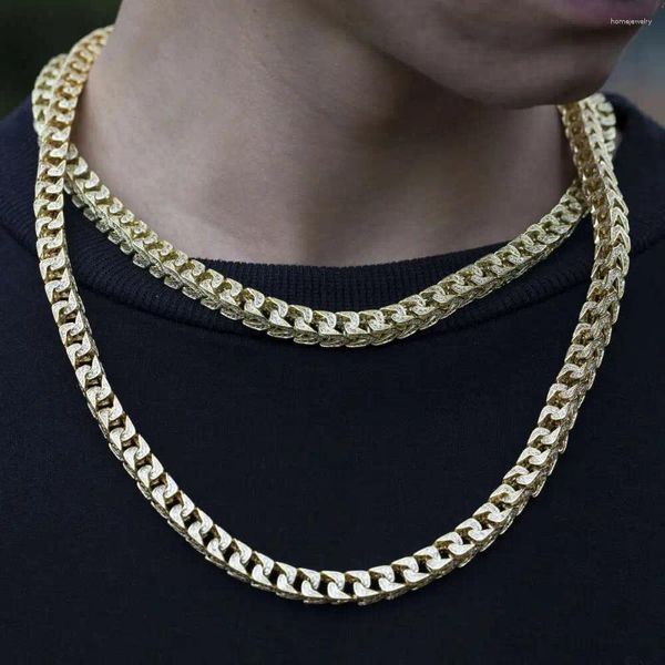 Collane a ciondolo uomo all'ingrosso Necklace Miami Cuban Link a catena in ottone zirconia cubica Cz hip hop moda