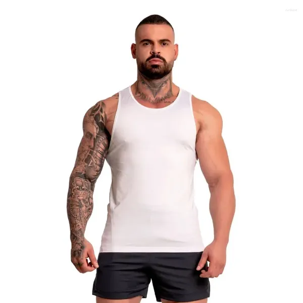 Herren-Tanktops dehnen dünne Sportweste i-Strahl Schnell trocken laufende Fitness ärmellose T-Shirt Top Fitnesskleidung Männer