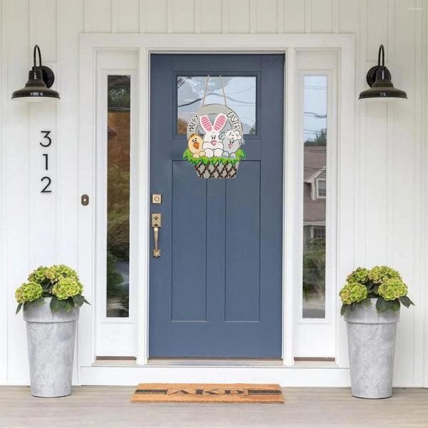 Figurine decorative benvenute logo di Pasqua per decorazioni per porte anteriori ganci in legno kit di finestra in vetro da esterno adulti