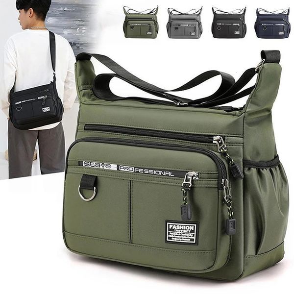 Herren Messenger Crossbody -Umhängetaschen Männer kleiner Schlinge für Arbeiten Geschäft wasserdichte Oxford Packs Satchel -Geldbörse 240506