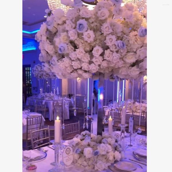 Decorazione per feste in metallo vaso di fiori di tromba alta per matrimonio personalizzare la disposizione del pavimento del pavimento stand 963