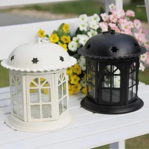 Titulares de vela European Christmas Holder Iron Lantern Wedding Holding Tealight Candelabros Decorativos Table Decor ZP50ZT