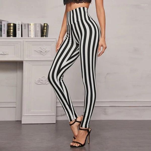 Pantaloni da donna a strisce con leggings in vita alta spingono gli allenamento sportivo yoga womentness fitness che gestisce pantaloni elastici galline da ginnastica