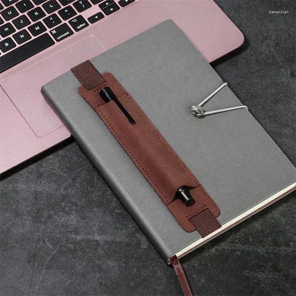 Bolsas de armazenamento retro caneta notebook de borracha saco de lápis PU Caso de couro capa protetora Student papelary