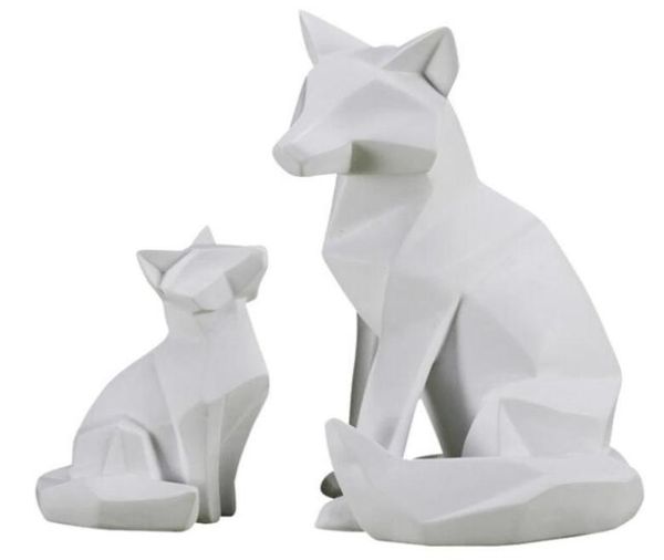 Origami Fox Statue abstrakte Geometrie Tiere Harz Craftwork Wohnzimmer Veranda Home Dekorationen L28658201314